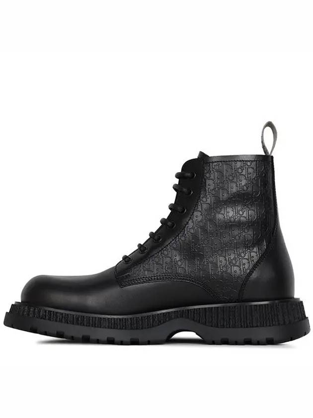 Buffalo Smooth Calfskin Lace-Up Ankle Boot Black - DIOR - BALAAN 3