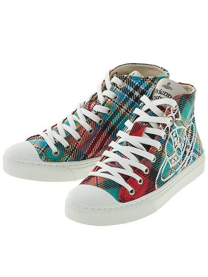 Women's Logo Check Plimsoll High Top Sneakers - VIVIENNE WESTWOOD - BALAAN 2