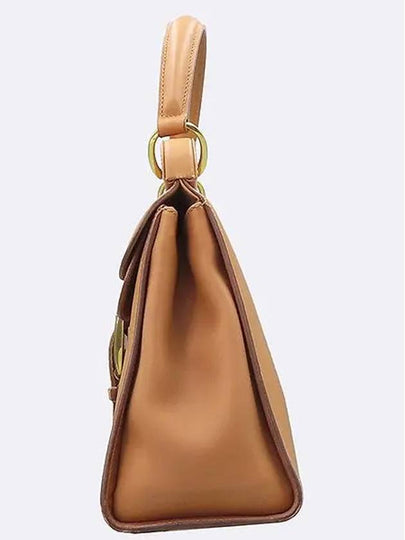 101676 Camel color leather pin buckle detail top handle tote bag mini wallet - GUCCI - BALAAN 2