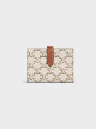 Triomphe Strap Canvas Half Wallet White Tan - CELINE - BALAAN 2