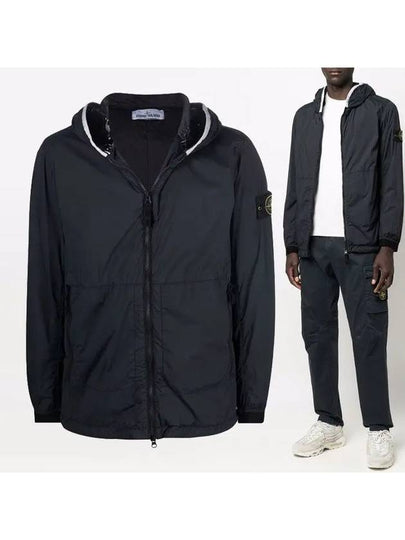 Wappen Patch Skin Touch Nylon Hooded Jacket Black - STONE ISLAND - BALAAN 2