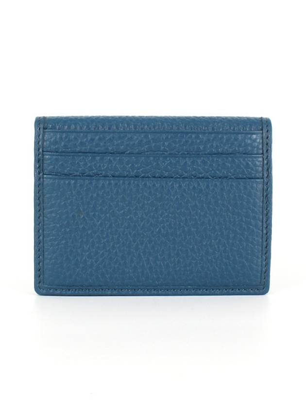 Grain Leather Folding Card Wallet Petrol - VIVIENNE WESTWOOD - BALAAN 3