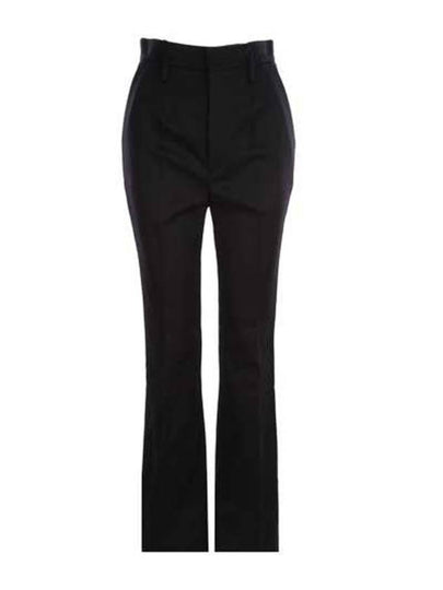 Women's Wool Twill High Waist Straight Pants Black - SAINT LAURENT - BALAAN 2