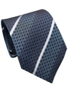 Interlocking G Stripe Silk Tie Navy - GUCCI - BALAAN 1