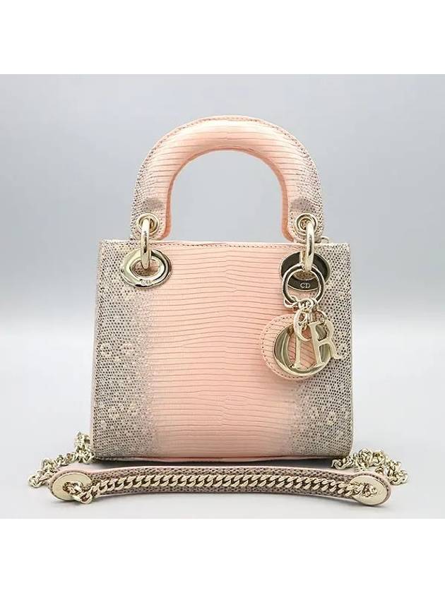 M0505OLDD Lizard leather lady mini tote bag and gold chain shoulder crossbag - DIOR - BALAAN 2