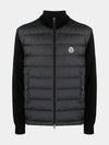 Men's Tricot Logo Patch Knit Mix Cardigan Jacket Black 9B00020 M1115 999 - MONCLER - BALAAN 1