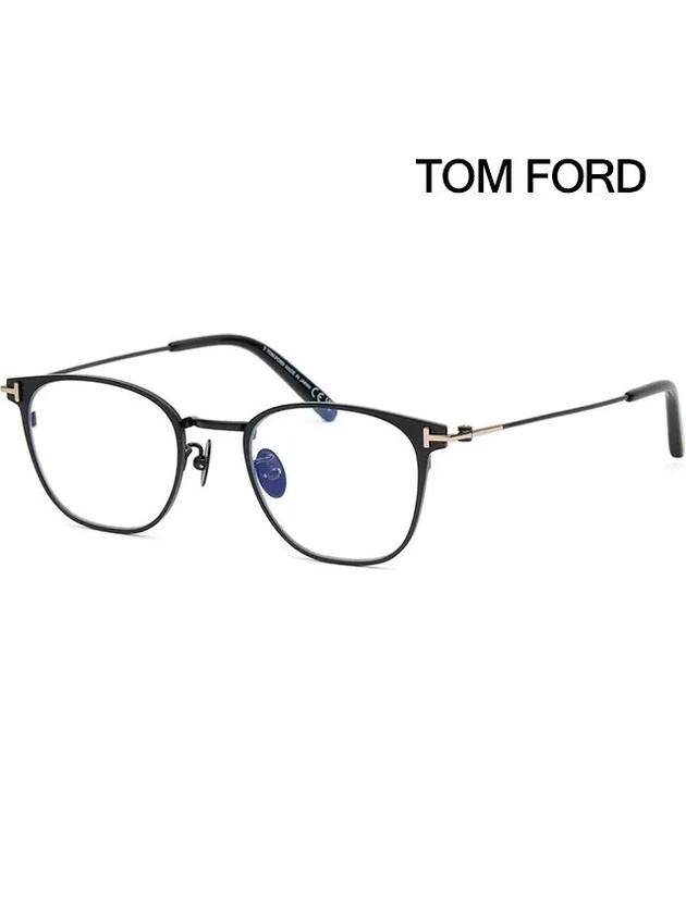 Blue light blocking glasses frame TF5864DB square titanium metal Asian fit - TOM FORD - BALAAN 1