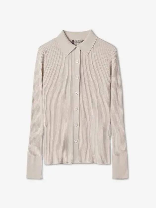 Tropea Ribbed Cardigan Natural - S MAX MARA - BALAAN 1