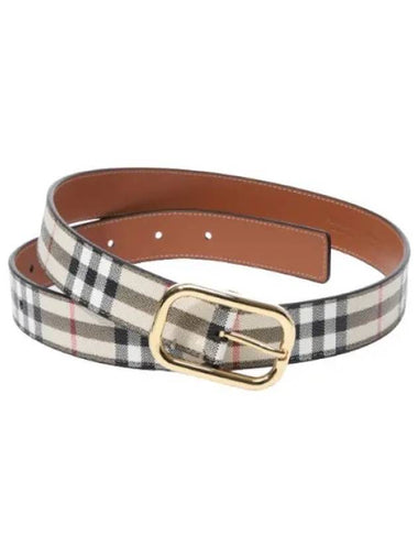 Check leather belt - BURBERRY - BALAAN 1