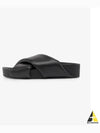 Cross Strap Leather Slippers Black - JIL SANDER - BALAAN 2