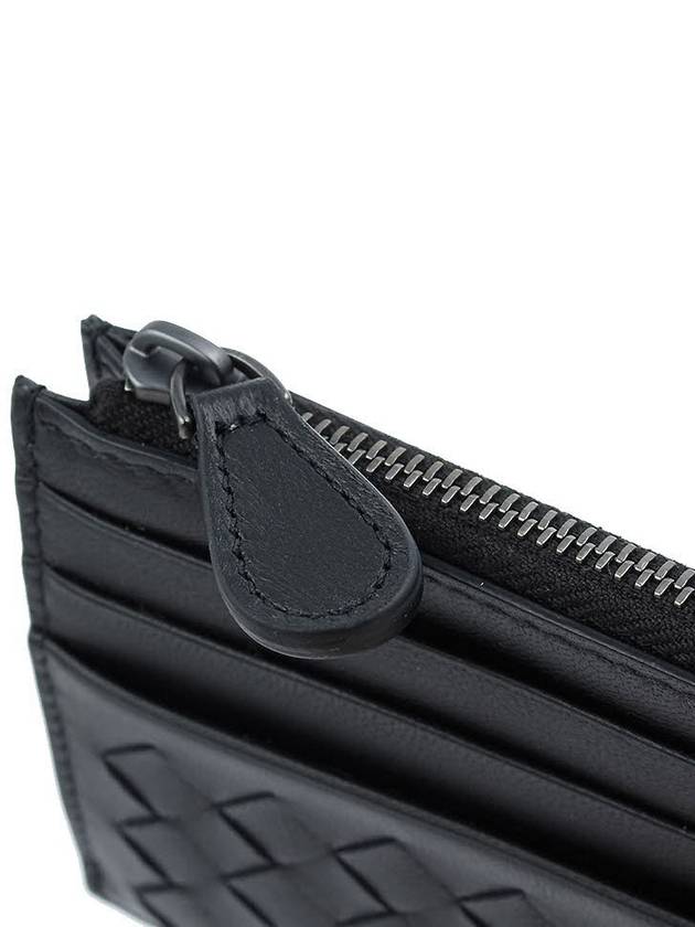 Intrecciato Zipper Card Wallet Black - BOTTEGA VENETA - BALAAN 8