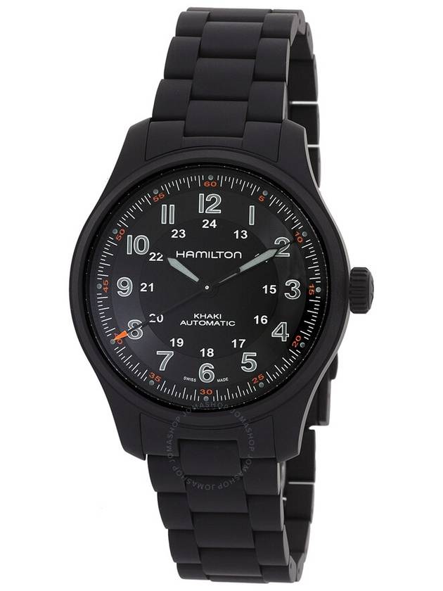 Men's Khaki Field Titanium Auto 42mm Watch Black - HAMILTON - BALAAN 1