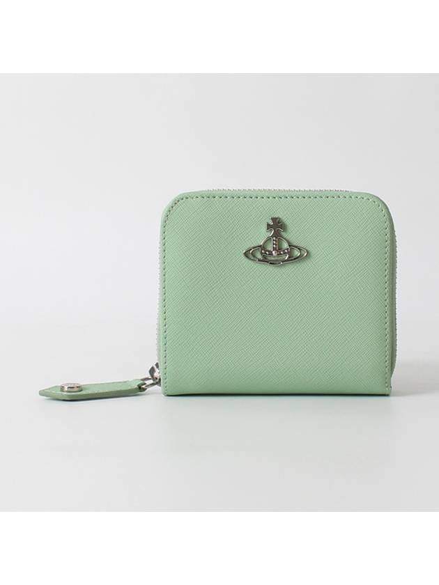 Saffiano Medium Zipper Half Wallet  Apple - VIVIENNE WESTWOOD - BALAAN 2