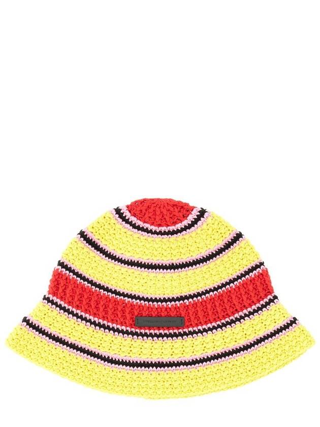 crochet knit bucket hat yellow - STELLA MCCARTNEY - BALAAN 2