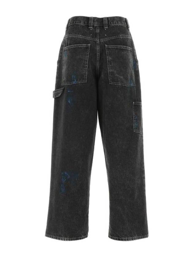 Women's Paint Splatter Wide Jeans Black - MAISON MARGIELA - BALAAN 3