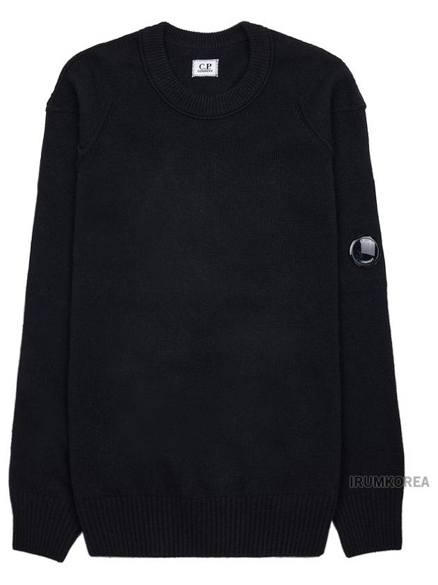 Lambswool GRS Crew Neck Knit Top Black - CP COMPANY - BALAAN 10