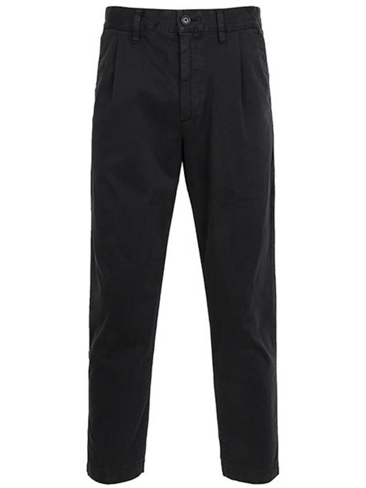 Taper Fit Stretch Cotton Straight Pants Black - HUGO BOSS - BALAAN 2