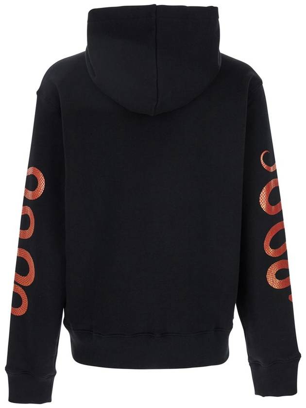 Black Hoodie With Maxi Logo Lettering On The Front And Snake Print On The Sleeves In Cotton Man - AMIRI - BALAAN 2