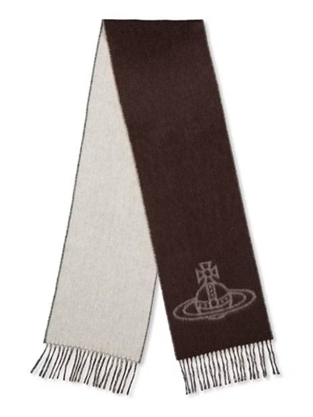 double face jacquard logo muffler scarf off white - VIVIENNE WESTWOOD - BALAAN 5