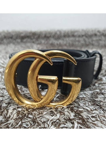 Marmont GG gold logo belt 85 - GUCCI - BALAAN 1