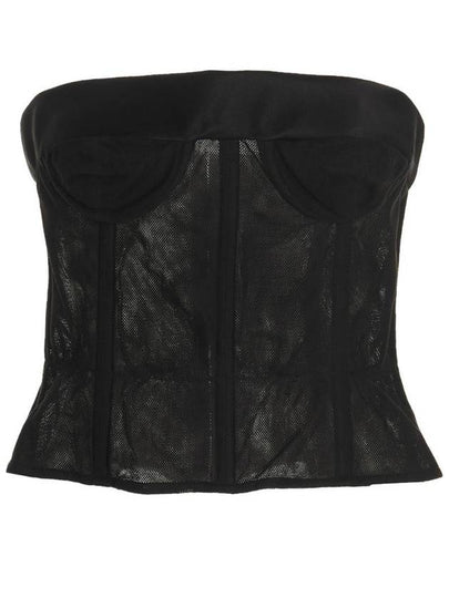 Women's Back Stitch Mesh Corset Black - MAISON MARGIELA - BALAAN 2