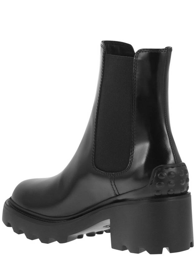 Glossy Leather Chelsea Boots Black - TOD'S - BALAAN 4