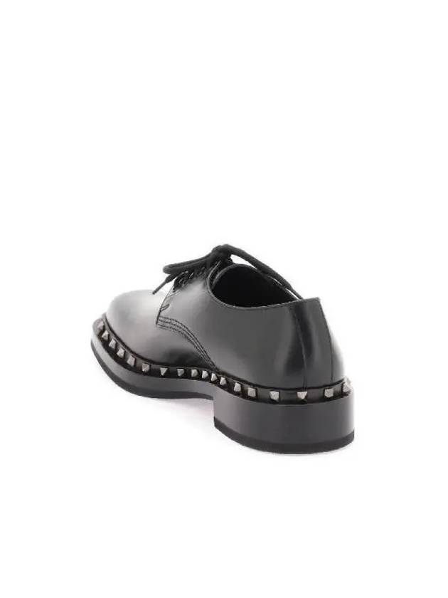 Leather Lace-Up Derby Black - VALENTINO - BALAAN 3