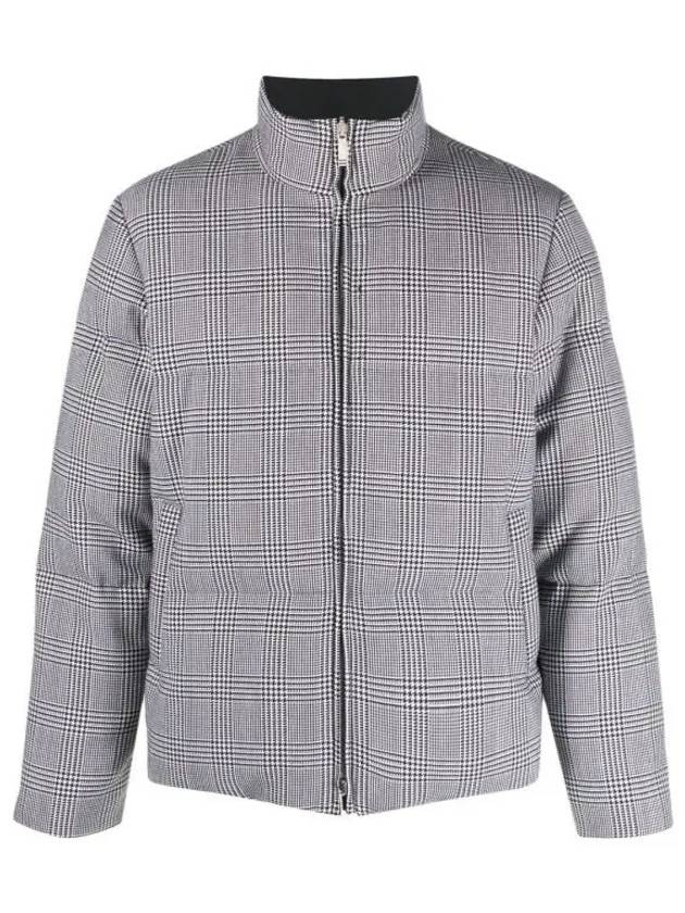 4 Bar Check Reversible Padded Jacket Black White - THOM BROWNE - BALAAN 2