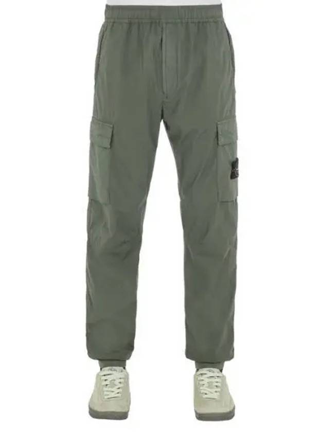 Stretch Cotton Tela Paracadute Cargo Straight Pants Dark Green - STONE ISLAND - BALAAN 2