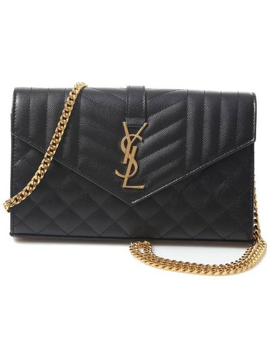 Cassandre Monogram Chain Cross Bag Black - SAINT LAURENT - BALAAN 2