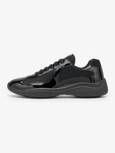 America s Cup Patent Leather Sneakers Black 4E3400ASZF0002 - PRADA - BALAAN 1