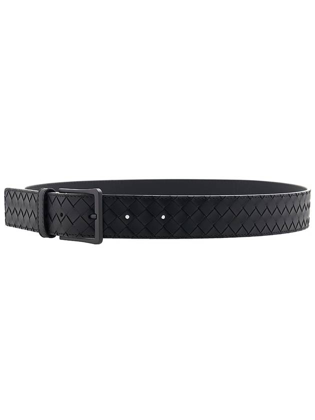 Intrecciato Leather Belt Black - BOTTEGA VENETA - BALAAN 6