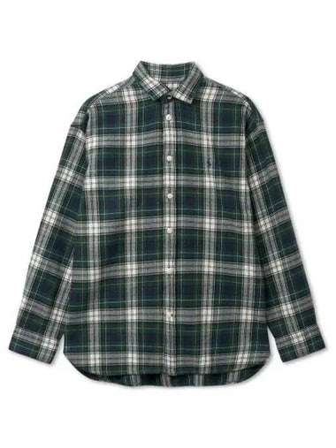 W relaxed fit plaid cotton shirt navy 410 - POLO RALPH LAUREN - BALAAN 1