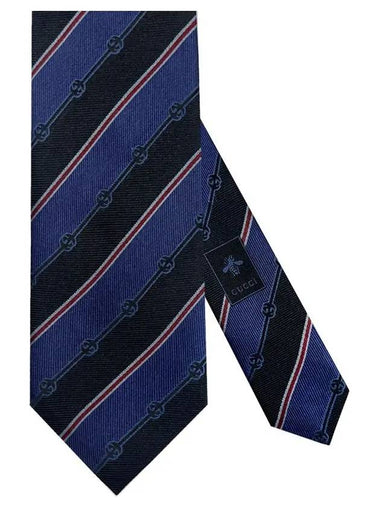 Interlocking Tie 499696 4B002 4074 Navy - GUCCI - BALAAN 1