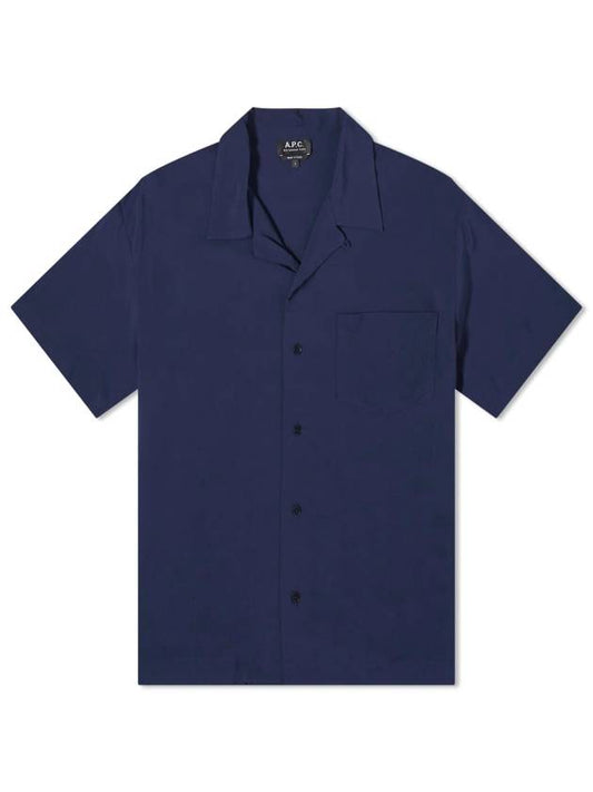 Lloyd Short Sleeve Shirt Navy - A.P.C. - BALAAN 1