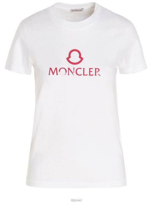 Women's Logo Short Sleeve T-Shirt White - MONCLER - BALAAN 2