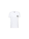 embroidered cotton t-shirt white crystals - MIU MIU - BALAAN 2