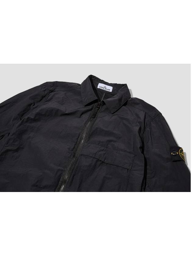 Naslan Garment Dyed Compass Patch Zip-up Jacket Black - STONE ISLAND - BALAAN 3