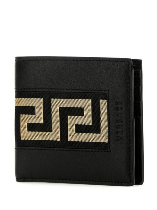 Grica Greek Leather Bicycle Wallet Black - VERSACE - BALAAN.