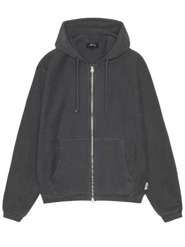 Waffle lined zip hood black 118555 - STUSSY - BALAAN 1