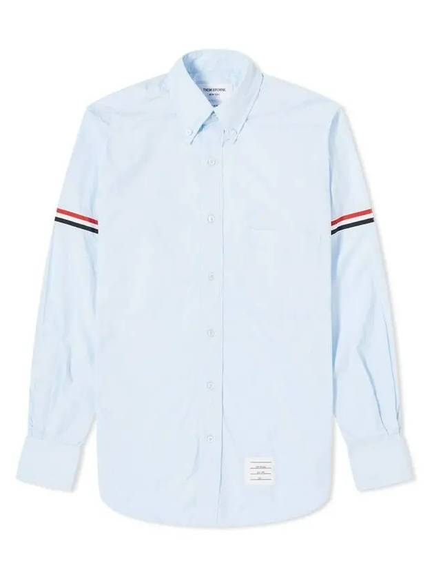 Men's Poplin Grosgrain Armband Classic Long Sleeve Shirt Blue - THOM BROWNE - BALAAN 3