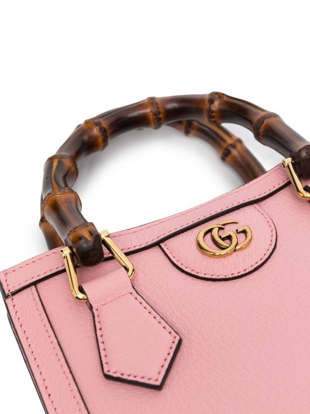 Diana Bamboo Handle Mini Leather Tote Bag Pink - GUCCI - BALAAN 3