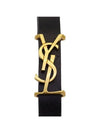 Leather Gold Opium Bracelet Black - SAINT LAURENT - BALAAN 7