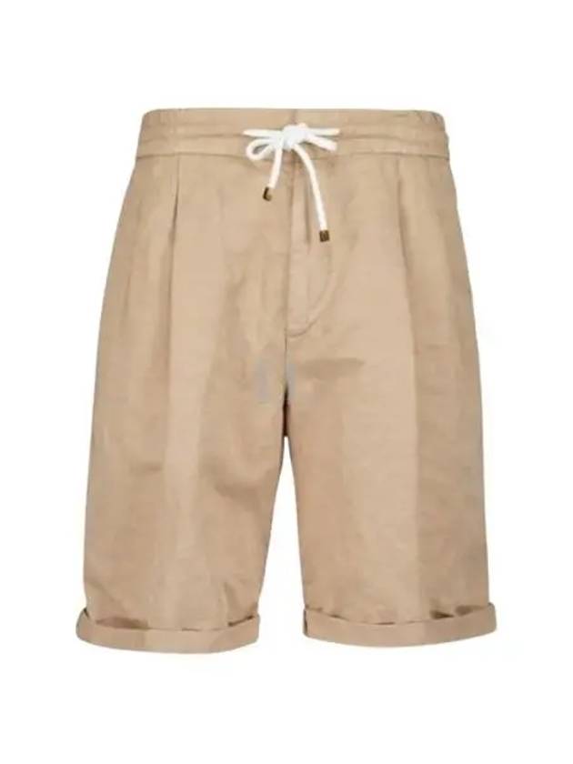 Drawstring Waist Bermuda Shorts Beige - BRUNELLO CUCINELLI - BALAAN 2