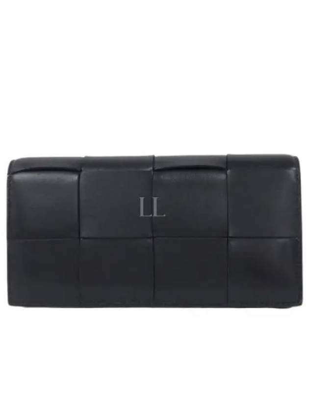 Intrecciato Large Flap Long Wallet Black - BOTTEGA VENETA - BALAAN 2