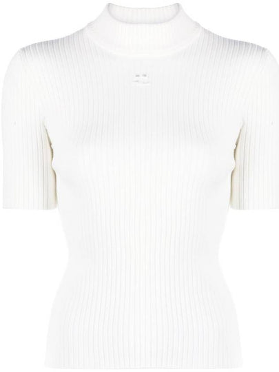 Women's Logo Mock Neck Knit Top White - COURREGES - BALAAN 2