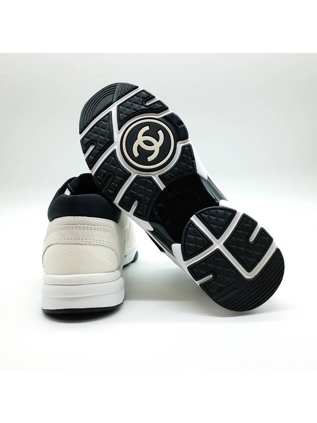 CC Logo Suede Tennis Low Top Sneakers Black - CHANEL - BALAAN 5