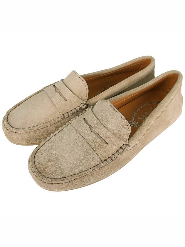 Gommino Suede Driving Shoes Beige - TOD'S - BALAAN 3