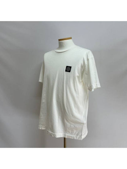 Logo Patch Cotton Short Sleeve T-Shirt White - STONE ISLAND - BALAAN 2