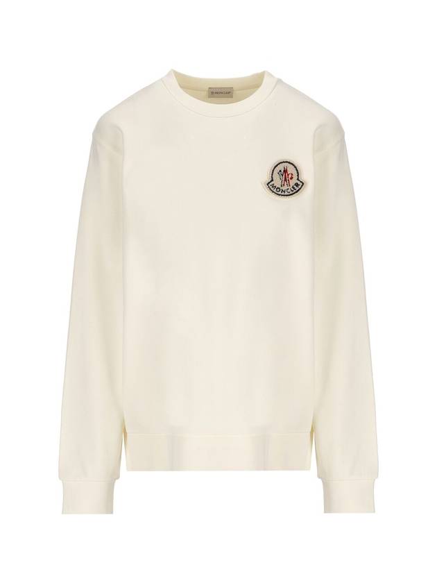 Logo Patch Sweatshirt White - MONCLER - BALAAN 1